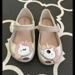 Mini Melissa Unicorn Rainbow Mary Jane Shoes Size 8